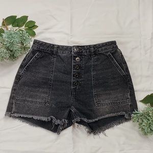 Free People High Waisted Button Up Shorts